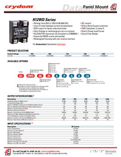 Crydom H12WD4850PG CRZ