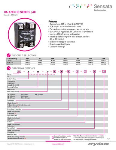 Crydom HA4825-10 CRZ SSR