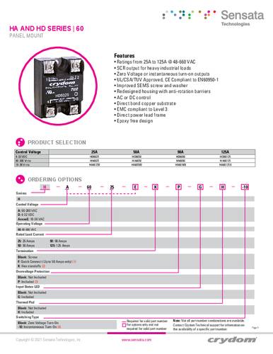Crydom HA6050P-10 CRZ SSR