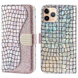 Croco Bling Series iPhone 13 Pro Wallet Case - Rose Gold