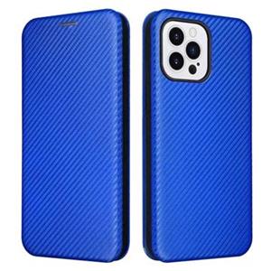iPhone 14 Pro Max Flip Case - Koolstofvezel - Blauw