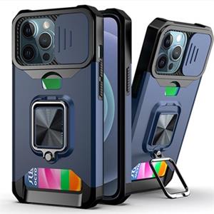 Multifunctionele 4-in-1 iPhone 13 Pro Hybrid Case - Marineblauw