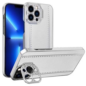 CamStand iPhone 13 Pro Max Hybrid Cover - Koolstofvezel - Wit