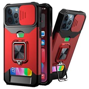 Multifunctionele 4-in-1 iPhone 13 Pro Max Hybrid Case - Rood