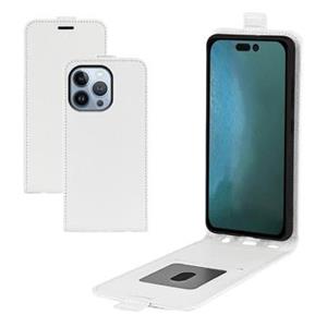 iPhone 14 Pro Max Verticale Flip Case met Kaarthouder - Wit