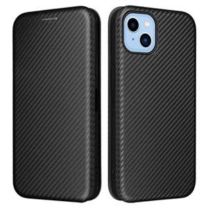 iPhone 14 Wallet Case - Koolstofvezel - Zwart