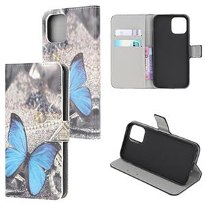 Style Series iPhone 13 Mini Wallet Case - Blauwe vlinder