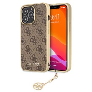 Guess Handyhülle »Case iPhone 13 Pro Max Kunstleder braun mit Kette goldfarbig«