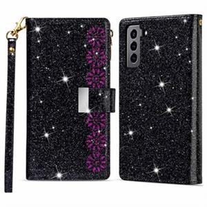 Starlight Series Samsung Galaxy S22 5G Wallet Case - Zwart