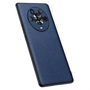 Leren Gelaagd Honor Magic4 Hybrid Case - Blauw