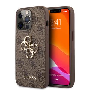 Guess Gouden Logo Backcase iPhone 13 Pro Max hoesje Bruin