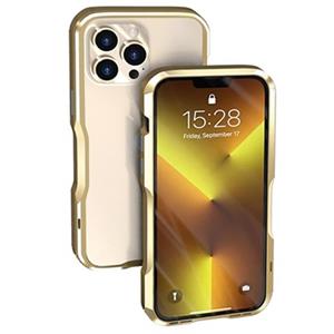 Luphie Safe Lock iPhone 13 Pro Max metalen bumper - goud