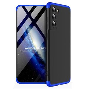 GKK Afneembare Samsung Galaxy S21 FE 5G Case - Blauw / Zwart
