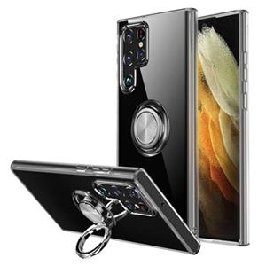 Samsung Galaxy S22 Ultra 5G Magnetische Ring Houder Case - Doorzichtig