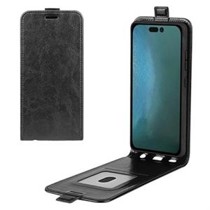 iPhone 14 Pro Vertical Flip Case met Kaartsleuf - Zwart