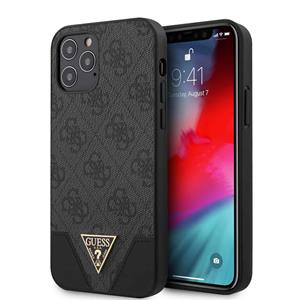 Guess Triangle Logo Backcase hoesje iPhone 12 Pro Max Grijs