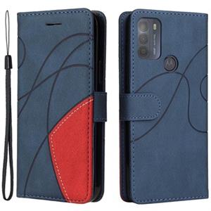 Bi-Color Series Motorola Moto G50 Wallet Case - Blauw