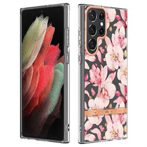 Flower Series Samsung Galaxy S22 Ultra 5G TPU Case - Roze Gardenia