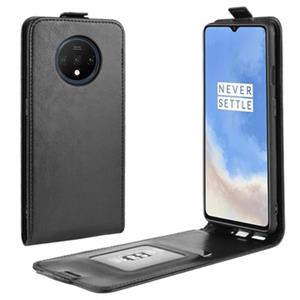 OnePlus 7T Verticale Flip Case met Kaartsleuf - Zwart