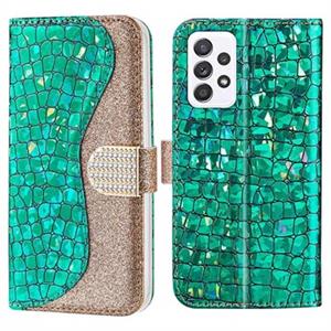 Croco Bling Series Samsung Galaxy A53 5G Wallet Case - Groen