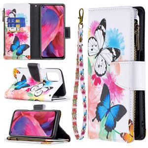 Fonu Oppo A54 5G - Oppo 74 5G Wallet hoesje - Vlinder