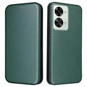 OnePlus Nord 2T Flip Case - Koolstofvezel - Groen