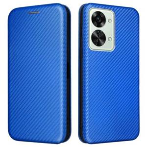 OnePlus Nord 2T Flip Case - Koolstofvezel - Blauw
