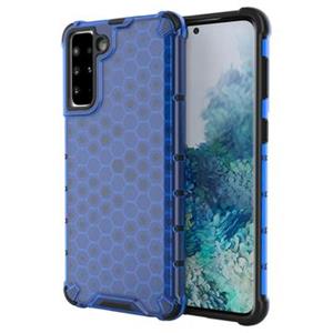 Honeycomb Armored Samsung Galaxy S22 5G Hybrid Hoesje - Blauw