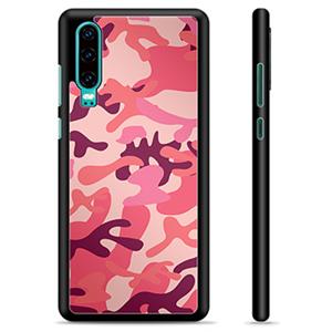 Huawei P30 Beschermhoes - Roze Camouflage