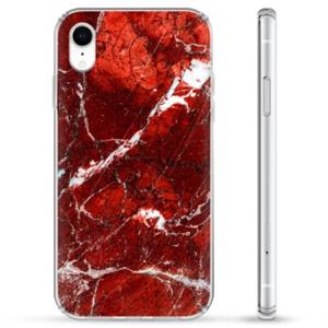 Hybride iPhone XR-hoesje - rood marmer