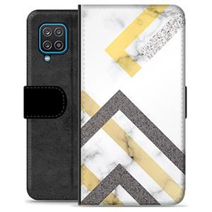 Samsung Galaxy A12 Premium Portemonnee Hoesje - Abstract Marmer