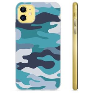 iPhone 11 TPU Hoesje - Blauw Camouflage
