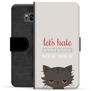 Samsung Galaxy S8+ Premium Portemonnee Hoesje - Angry Cat