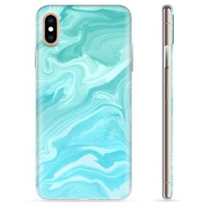 iPhone X / iPhone XS TPU Case - Blauw Marmer