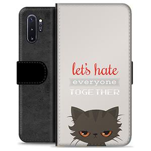 Samsung Galaxy Note10+ Premium Wallet Case - Angry Cat