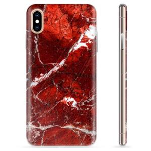 iPhone X / iPhone XS TPU Case - Rode Marmer
