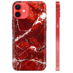 iPhone 12 mini TPU-hoesje - rood marmer