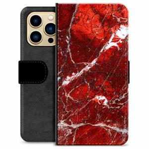 iPhone 13 Pro Max Premium Wallet Case - Rood Marmer