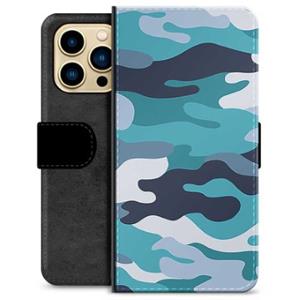 iPhone 13 Pro Max Premium Wallet Case - Blauw Camouflage