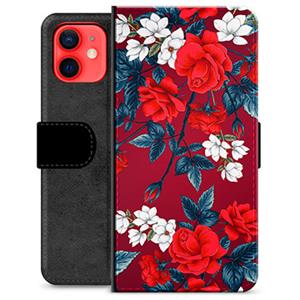 iPhone 12 mini Premium Portemonnee Hoesje - Vintage Bloemen