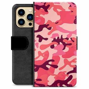 iPhone 13 Pro Max Premium Wallet Case - Roze Camouflage