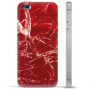 iPhone 5/5S/SE TPU Hoesje - Rood Marmer