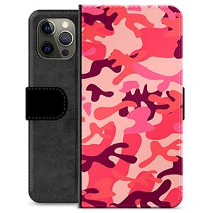 iPhone 12 Pro Max Premium Wallet Case - Roze Camouflage