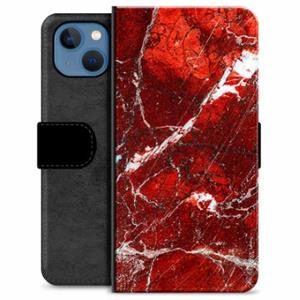 iPhone 13 Premium Portemonnee Hoesje - Rode Marmer