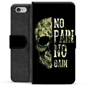 iPhone 6 / 6S Premium Portemonnee Hoesje - No Pain, No Gain