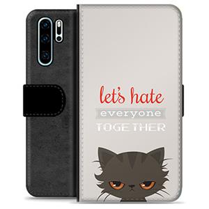 Huawei P30 Pro Premium Portemonnee Hoesje - Angry Cat