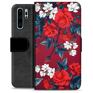 Huawei P30 Pro Premium Wallet Hoesje - Vintage Bloemen