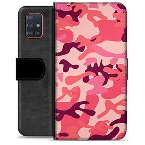 Samsung Galaxy A51 Premium Portemonnee Hoesje - Roze Camouflage
