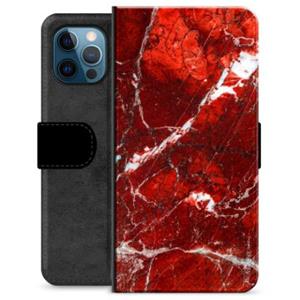 iPhone 12 Pro Premium Wallet Case - Rood Marmer