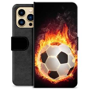 iPhone 13 Pro Max Premium Wallet Case - Football Flame